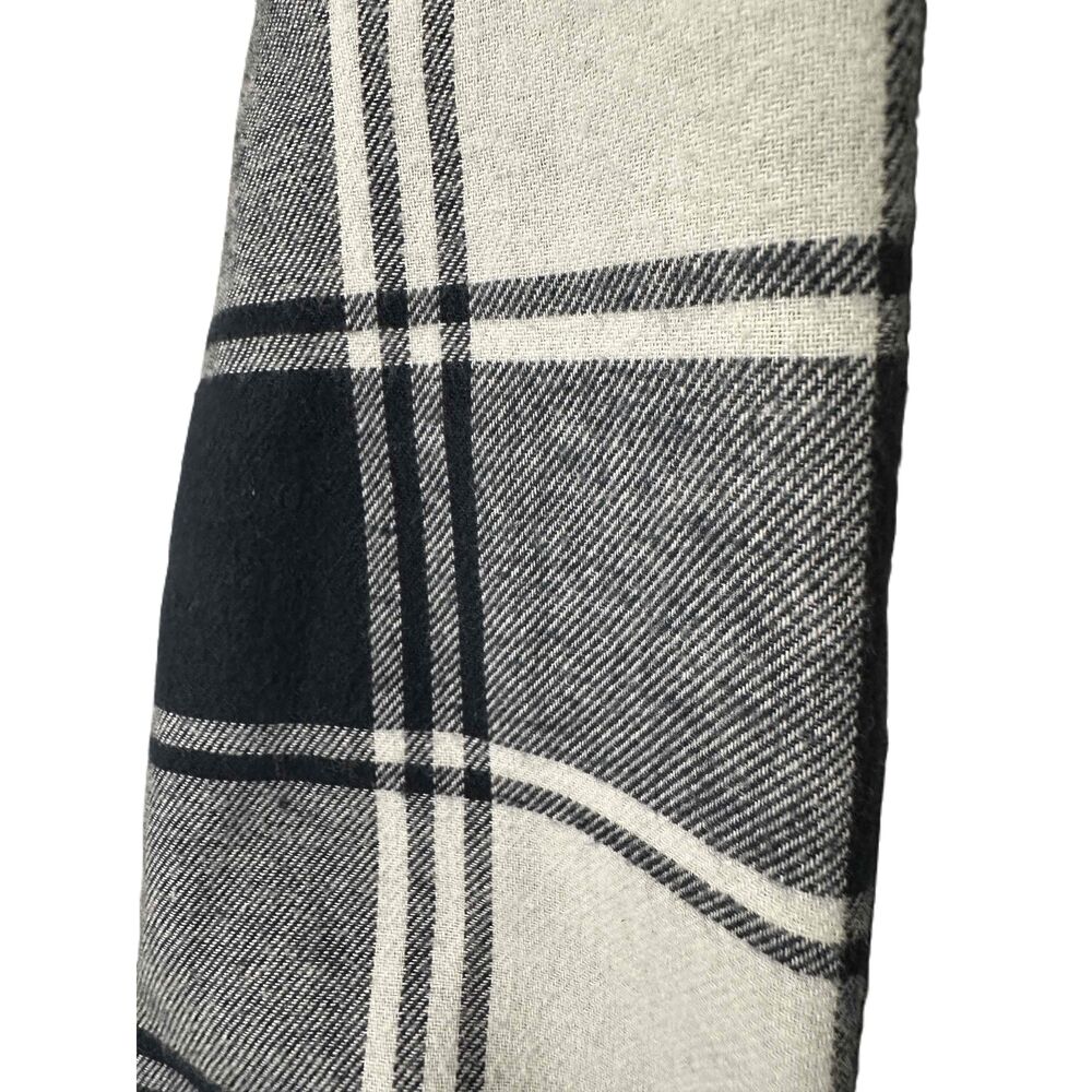 Eddie Bauer Flannel Snap Shacket Womens XXL Navy White Buffalo Plaid Long Sleeve - Picture 13 of 13